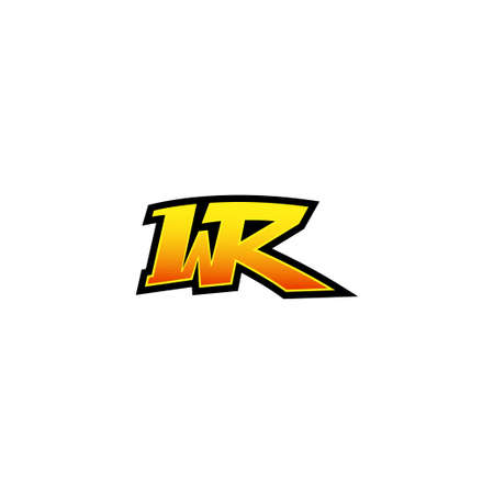 Letter WR sporty racing logo icon vector illustration templateのイラスト素材