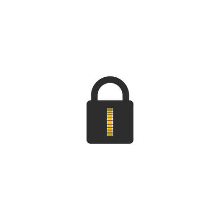 Illustration of padlock with coin, money safe secure logo design conceptのイラスト素材