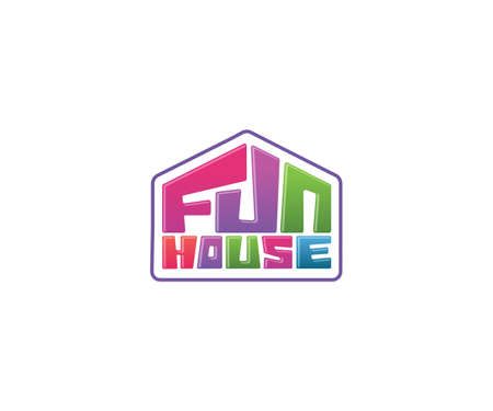 FUN HOUSE logotype colorful playful joy logo icon sign design vector illustrationのイラスト素材