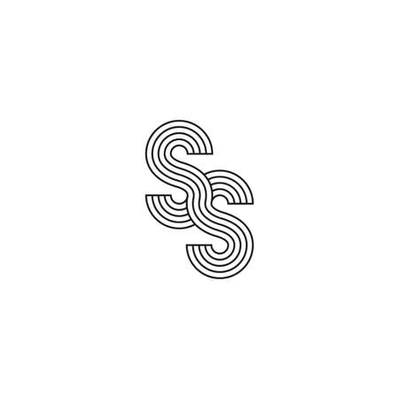 Letter SS linear linked lines urban hipster logo icon sign design vector illustrationのイラスト素材