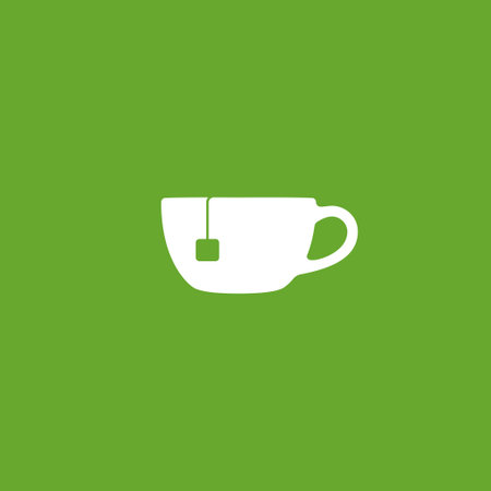 Tea cup with teabag simple logo icon sign symbol vector templateのイラスト素材