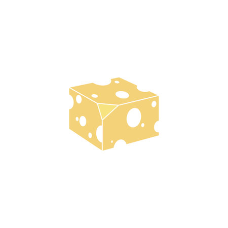 Cheese cube isometric shape simple logo icon sign design conceptのイラスト素材