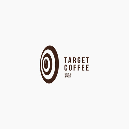 Target board and coffee bean combination elements logo design conceptのイラスト素材