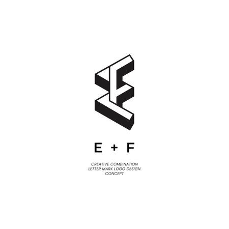 EF FE letter simple 3D urban youthful logo design conceptのイラスト素材