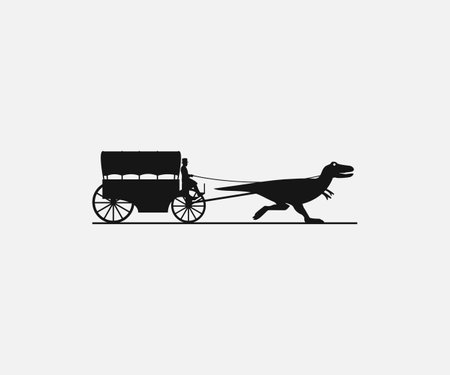 A wagon with dinosaur creative unique transportationのイラスト素材
