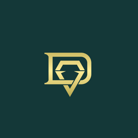 Letter D DV with diamond jewelry logo icon design template elements. Initial letter DV logoのイラスト素材