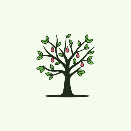 Water apple tree vector illustrationのイラスト素材
