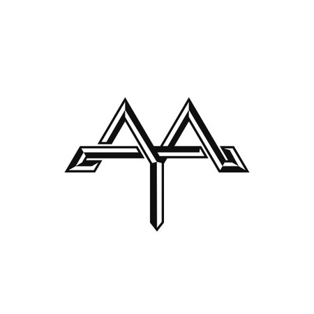 Letter MY YM MT TM unique hipster  3D geometric styleのイラスト素材