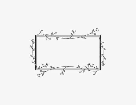 Simple organic floral frame vector illustrationのイラスト素材