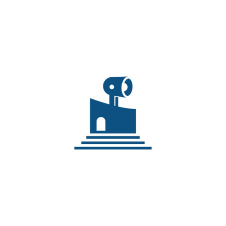 Short lighthouse modern architecture building logo vector icon illustrationのイラスト素材