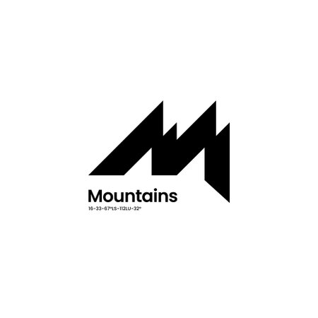 Abstract M letter ridge mountains bold logo geometric logotype design conceptのイラスト素材