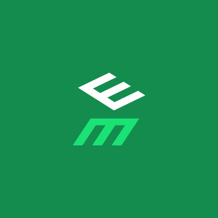 Letter E M ME floating style logotype modern logo design conceptのイラスト素材
