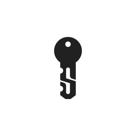 Letter S key shape logo vector icon illustrationのイラスト素材