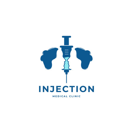 Twin woman face with injection, beauty care spa logo design vector illustrationのイラスト素材