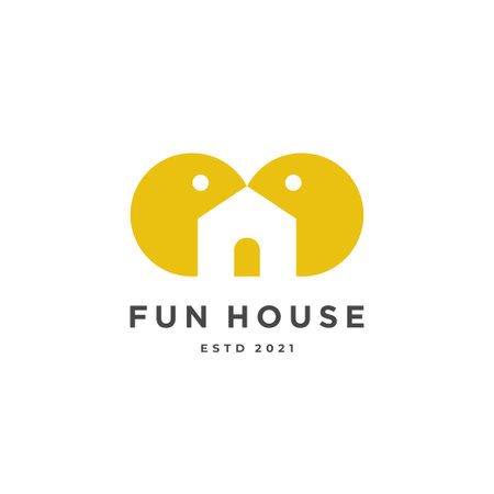 Pacman emoji with house logo vector icon illustrationのイラスト素材