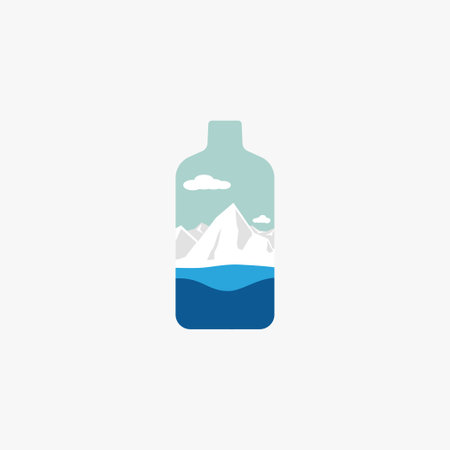 Iceberg in bottle vector illustrationのイラスト素材
