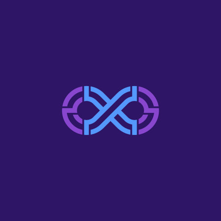 Letter X infinite loop geometric lines logo design concept. Vector illustrationのイラスト素材