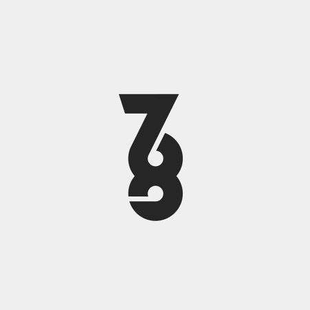 Number 678, 78, 87, 786 minimal logo, icon vector illustration