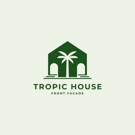 tropical house logo design vector illustration icon element isolated - vectorのイラスト素材