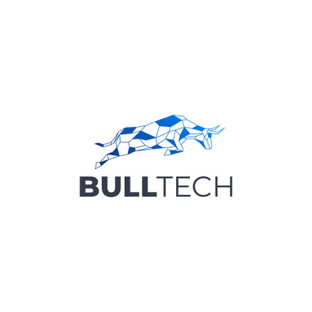 Bull modern logo design vector template. Abstract bull technology logo design vector template.のイラスト素材
