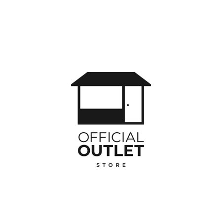 Official outlet store logo vector shop building illustrationのイラスト素材
