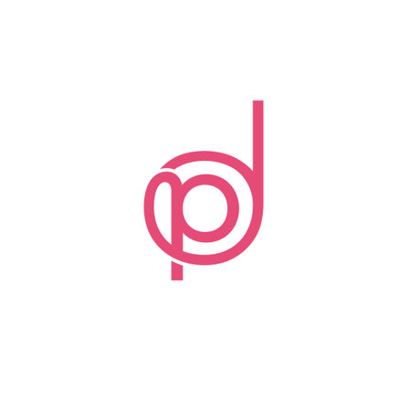 Letter pd or dp monoline single line logo design vector illustrationのイラスト素材