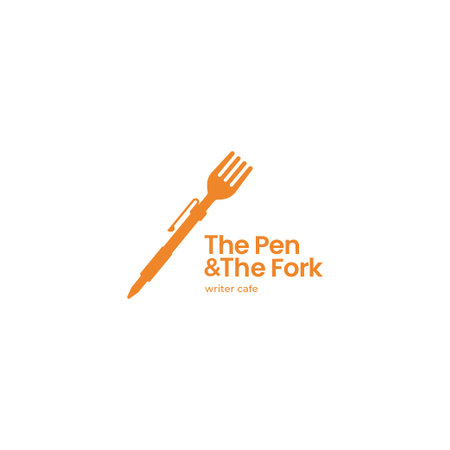Pen and fork combination logoのイラスト素材