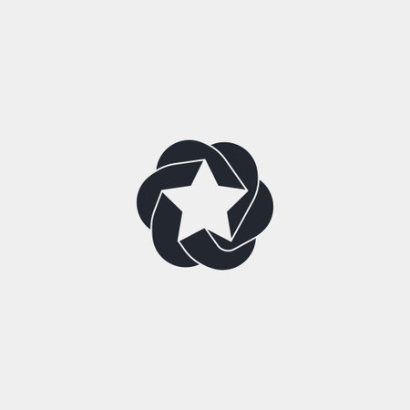 Star circular shape logo flower star icon vector illustrationのイラスト素材