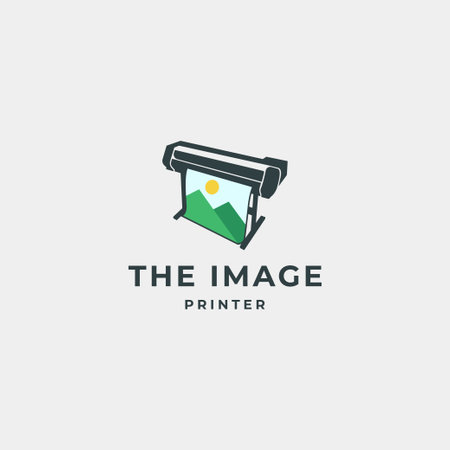 Digital Printing machine with image logo vector icon sign symbol vector illustrationのイラスト素材