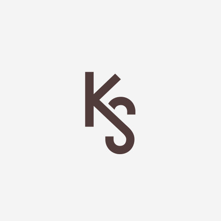 KS monogram logo. Minimal linked line letter mark iconのイラスト素材