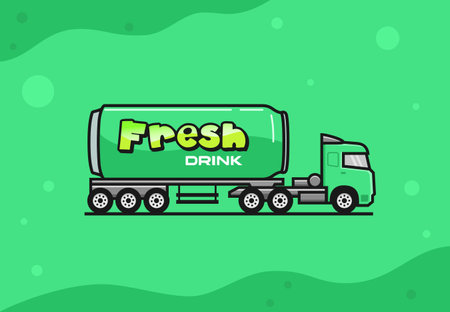 Soda can soft drink truck vector illustrationのイラスト素材