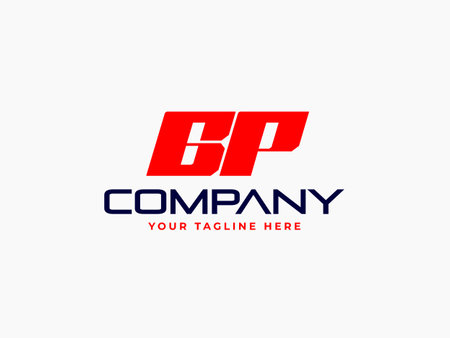 Letter BP bold geometric logo design conceptのイラスト素材