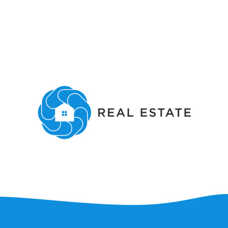 House abstract circular logo vector icon illustrationのイラスト素材