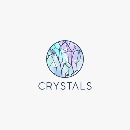 Circle round crystal logo icon vector illustration design template, mineral logo design templateのイラスト素材