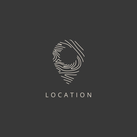 Abstract lines pinpoint map location logo design templateのイラスト素材