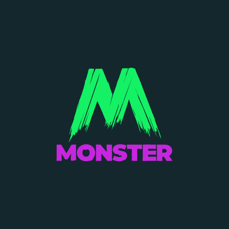 Letter M simple grunge style bold logo design vector illustrationのイラスト素材