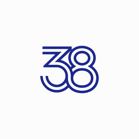 38 number thirty eight looping line logo design vector templateのイラスト素材