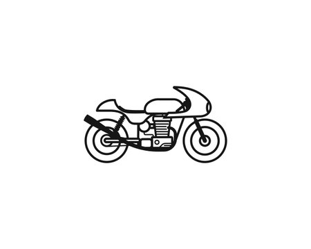 Vintage racing motorcycle illustration. Retro Race bike logo icon vector illustrationのイラスト素材