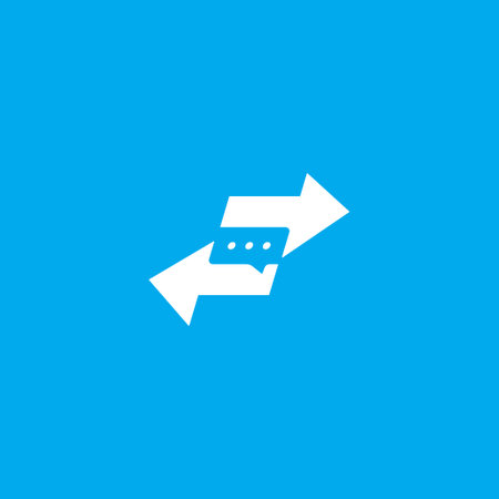 Chat message symbol with arrows direction logo design vector icon illustrationのイラスト素材