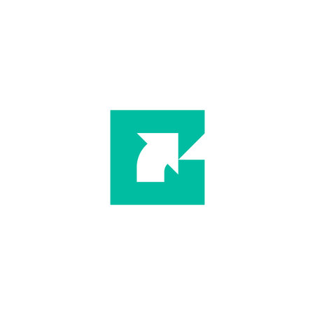 Abstract letter B with arrow modern negative space stylish logo design