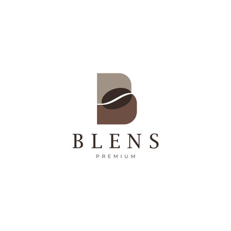 B letter with Coffee bean blends logo design vector templateのイラスト素材