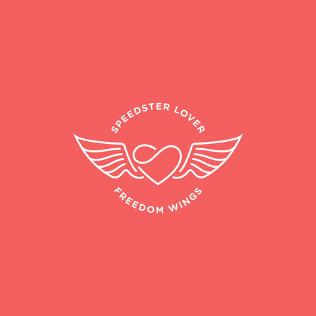 S letter Heart shape with wings logo template vector illustration.のイラスト素材