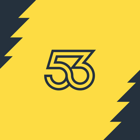 53 number looped line art outline simple geometric logo vector icon illustrationのイラスト素材