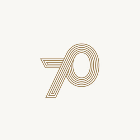 70 number seventy line art elegant logo