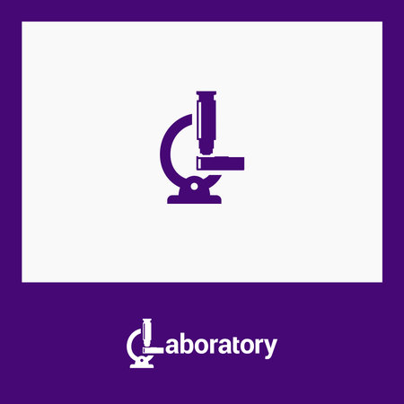 Letter L with microscope logo vector icon illustration. Isolated object on background