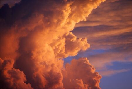 Dramatic colorful cumulus cloudsの写真素材