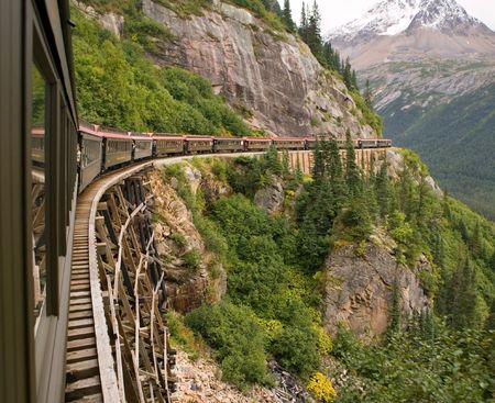 Scenic Railroad - Skagway, Alaska - White Pass and Yukon Routeの写真素材