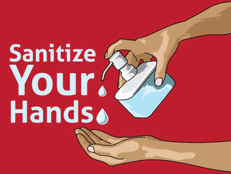 Clean and sanitize your hands vector illustrationのイラスト素材