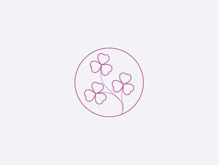 Abstract flower shaped logo in magenta color vector icon monogram template elementのイラスト素材