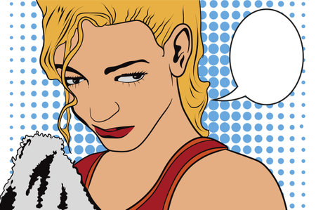 confused lady with suspicious statement concept illustrationのイラスト素材